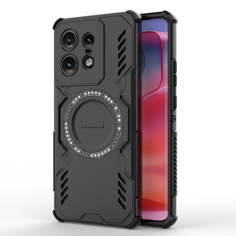 Термоотводящий противоударный магнитный чехол-броня для Motorola Edge 50 Pro Fusion 40 Neo с четырехсторонними подушками безопасности, защитный чехол от падения