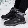 FashionWinter Boots for Men Outdoor Waterproof Lace Up Leather Warm Snow Ankle Boots Women Outdoor Non-slip Work High-top Casual Shoes
