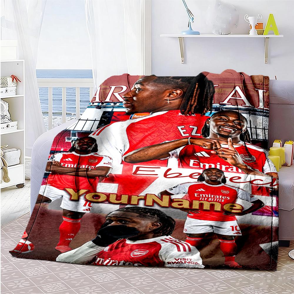 Arsenal Customize Your Name Blanket Throw Personalized Blanket Comfortable Versatile for Living Room Livingroom Office Home Decor Ideal for All Season