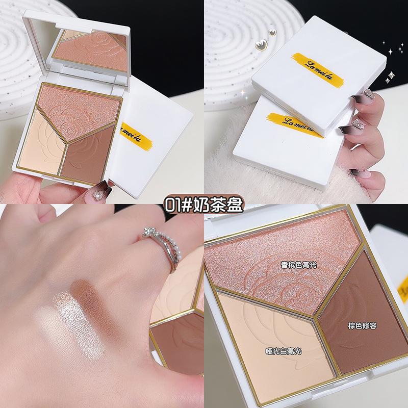 In 1 Highlighter Contour Palette Matte Shimmer Blush Eyeshadow All In One Makeup Palette
