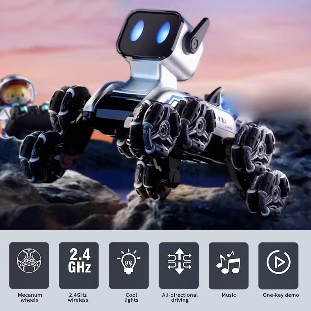 Robot Toy for Kids, 2.4GHz Remote Control Gesture Sensor Stunt Car Toy with LED Light Music for Boys Girls Birthday