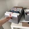 Прочный тканевый контейнер для хранения с усиленным дном и деревянными ручками для спальни, офиса