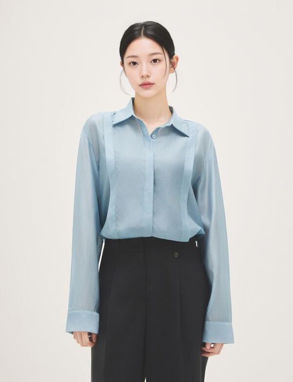Roem Re Tuck Detail See-Through Shirt (Rmywg24Rta) Rmywg26Rt2