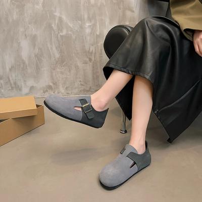 Модная женская обувь 2024 Бренд Пряжка на ремне Женские балетки Модная цветовая гамма Повседневные балетки Женская горячая распродажа Круглый носок Плоский Низкий каблук