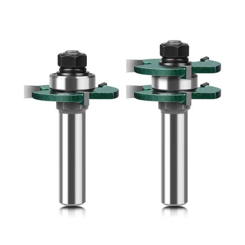 Набор фрез для сборки соединений типа «шип-паз» для резки дерева, 2 шт., хвостовик 12 мм, 1/2 дюйма