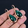 Ограненные изумрудные драгоценные камни, медные ювелирные изделия ручной работы, великолепные серьги для женщин