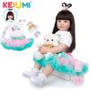 KEIUMI 24 дюймов кукла реборн детские игрушки мягкая ткань тело прекрасная принцесса для девочек малышей Bebe Boneca Reborn для ребенка рождественский подарок
