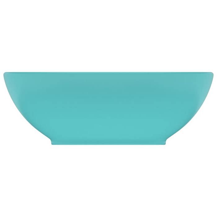 VidaXL Luxury Oval Washbasin Countertop Washbasin Toilet Hand Basin Bathroom Kitchen Home Interior Light Green Matte 146925