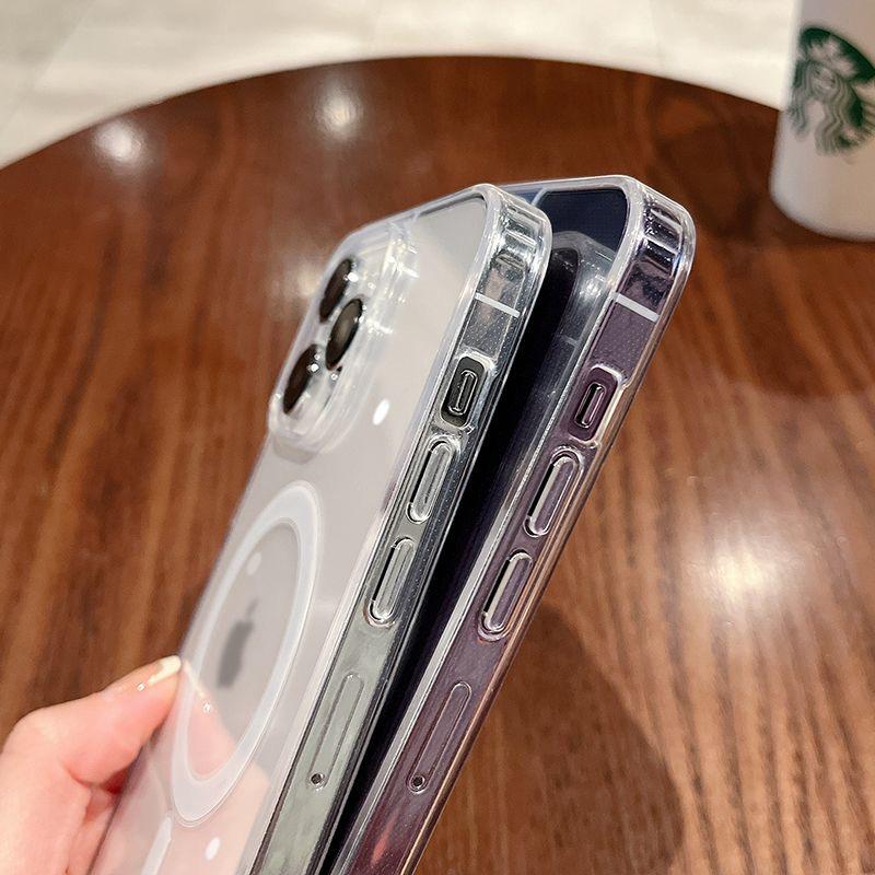 Прозрачный магнитный чехол для iPhone 14/15 Pro Max с совместимостью MagSafe