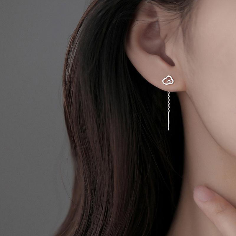 Новый продукт Yunduo Ear Cable женские темпераментные простые длинные маленькие серьги-облака новые аксессуары для ушей