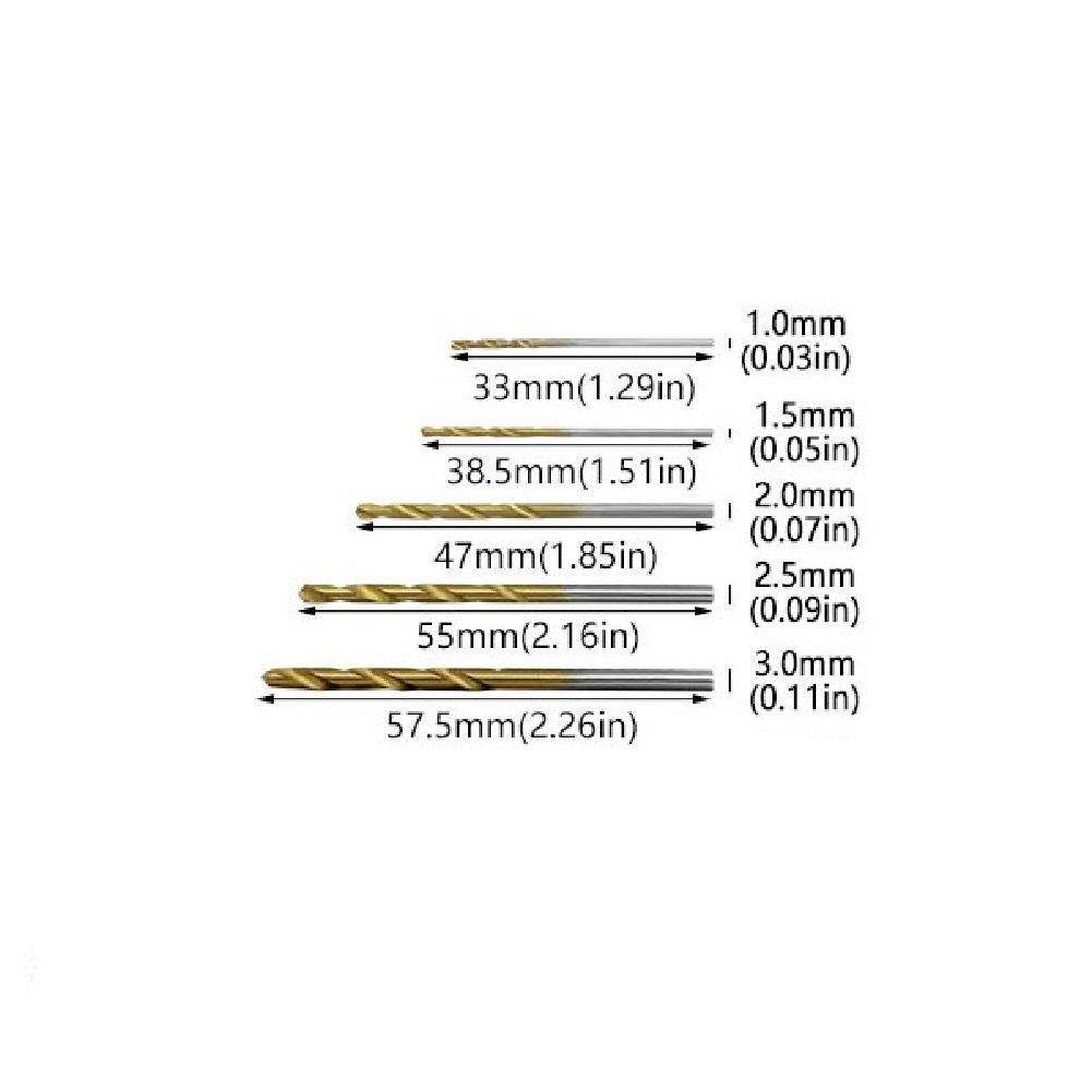 Малый набор сверл для металла, камня, дерева 50 шт. с 5 различными размерами