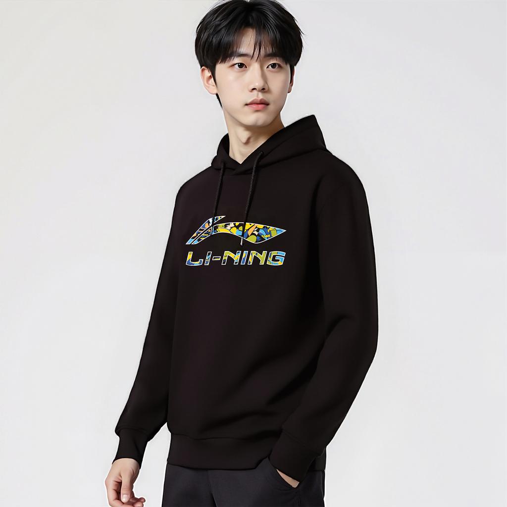 Li Ning Sweatshirts Men's Black Crew Neck Moderate AWDVJ01-2
