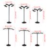 3 Pcs/Set Metal Hanging Jewelry Tree Earring Display Stand Necklace Bracelet Organizer Rack with Ring Dish Tray