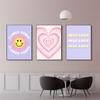 Cartoon Flower Smiley Art Print Fashion Pastel Wall Posters Self Love Quote Canvas Painting Wall Picture Living Room Home Decor