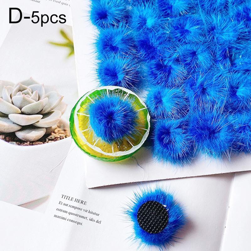 5 шт. пушистый меховой шарик, цветной помпон, искусственный меховой шарик для шапок, обуви, сумок, одежды, украшений, сделай сам, аксессуары для рукоделия