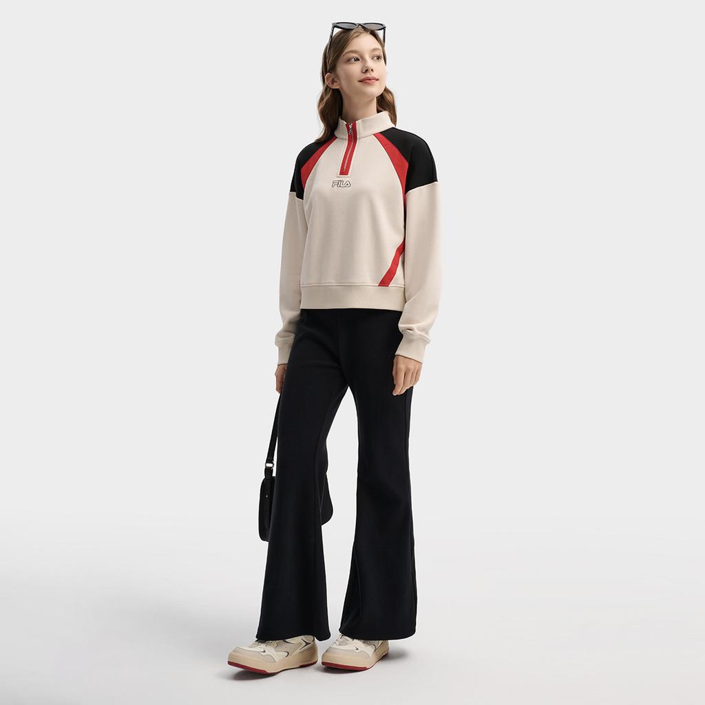 Fila Оригинальные Простые Модные Классические Ретро Однотонные Универсальные Удобные Облегающие Вязаные Клеш Повседневные Брюки Женские брюки F11W619606FBK