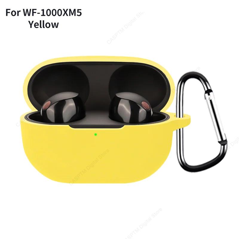 Силиконовый чехол для Sony WF-1000XM5 Мягкая крышка для SONY WF-1000XM5 WF-1000 XM5 Защитный чехол для наушников WF-1000XM5 Funda с крючком