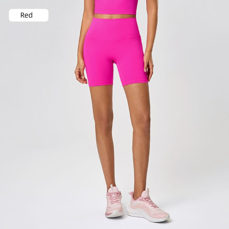 Lu Same Yoga Shorts Women's 2025 Best Selling Nude Feel No Embarrassment Line Slim Fit Sports Shorts Outdoor Fitness Pants