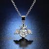 Ожерелье «Ангел» для женщин, однокаратный кулон «Корона любви», имитация муассанита, набор цепочек