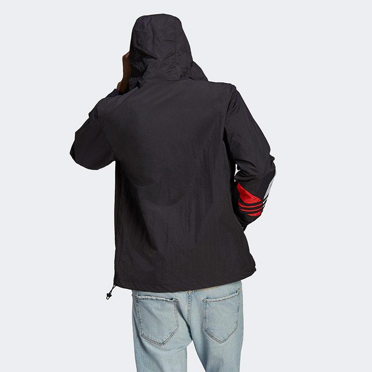 Adidas Originals Tricol Windbreaker Running Sports Windproof Hooded Jacket Men Jackets Black GN3559