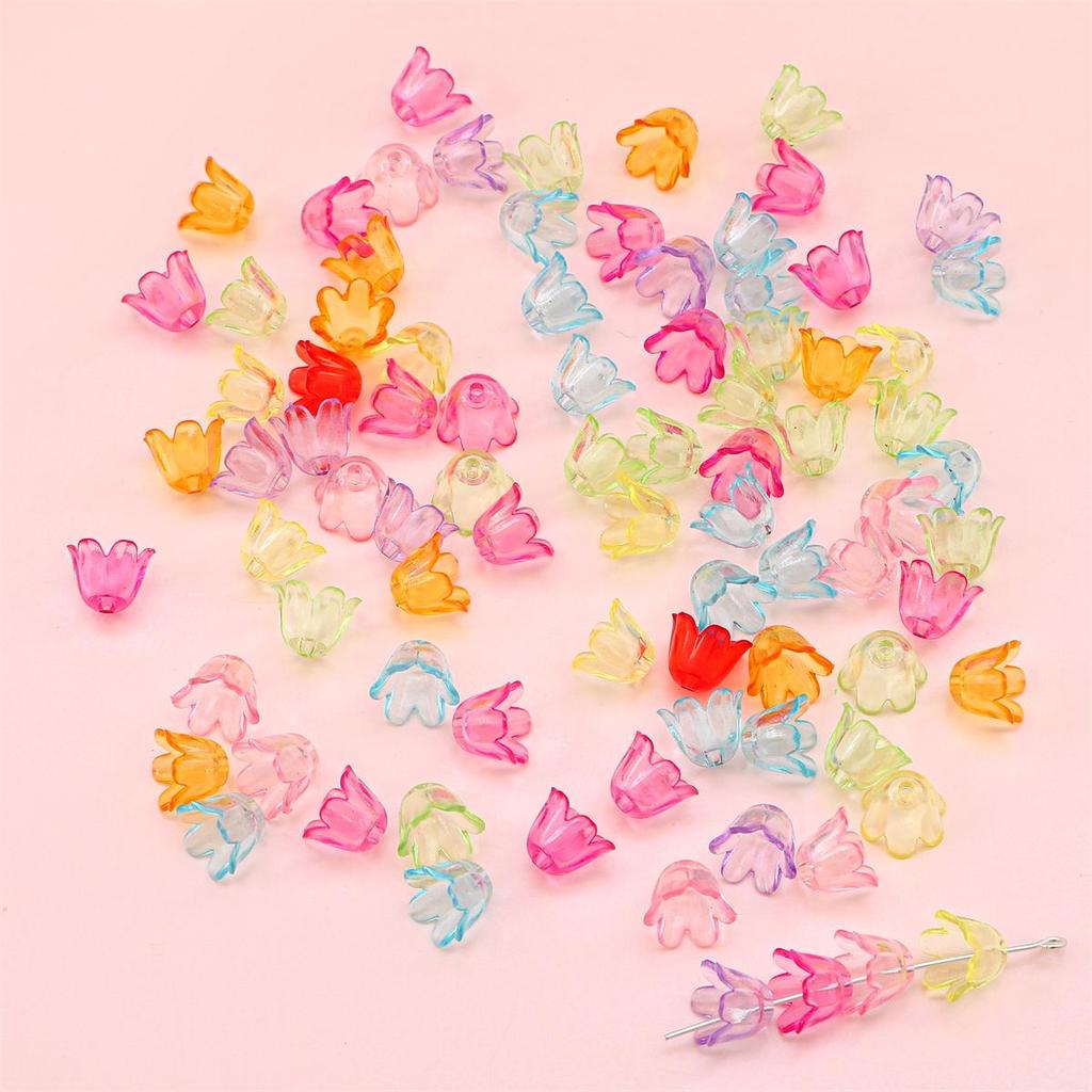 90 шт. акриловые бусины в виде колокольчика и орхидеи, цветок, подвеска для DIY, ожерелье, браслет, серьги, изготовление ювелирных изделий, аксессуары для рукоделия