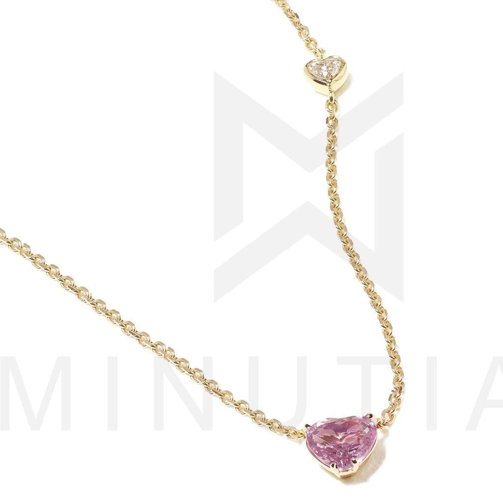 Ожерелье-подвеска MINUTIAE в форме сердца с розовым и белым диаметром для девочек и женщин с выдвижной цепочкой