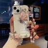 Сверкающий Алмазный 3D Цветочный Чехол Для iPhone 11 12 13 14 15 Pro Max X XS Max Xr 7 8 Plus Mini Кристальный Браслет Жесткий Чехол