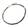 Retro Necklace Creative Trendy Neck Jewelry Made From Brown Coconut Shell Wood Beads And Natural Stone Pendant