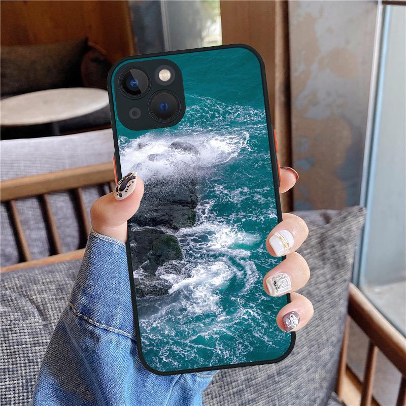 Аниме Пейзажные Сцены Черный Чехол для Телефона Для iPhone 16 15 11 12 14 13 Pro Max Mini X XSMax XR 7 8 Plus SE4 16e Силиконовый Чехол Funda