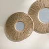1 шт. Круглое настенное зеркало из натурального волокна, винтажное настенное зеркало из плетеной вручную джутовой веревки 30/15 см