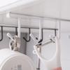 Iron 6 Hooks Storage Shelf Wardrobe Cabinet Metal Under Shelves Mug Cup Hanger Bathroom Kitchen Organizer Hanging Rack Holder