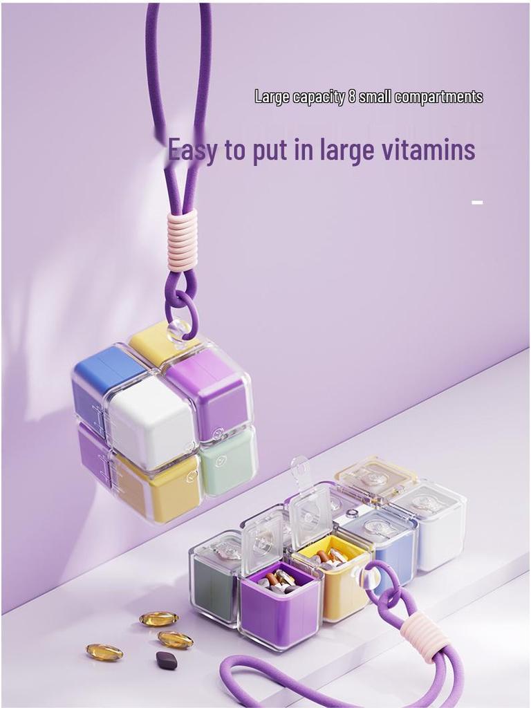 Портативный органайзер для таблеток: 7-дневный закрывающийся диспенсер большой емкости для лекарств в дорогу
