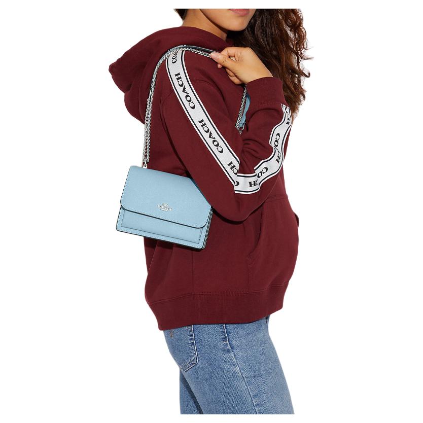 New COACH Klare Split Cow Leather Envelope Bag Shoulder Bag Crossbody Bag Mini Women's Sky Blue C9949-SVQVE