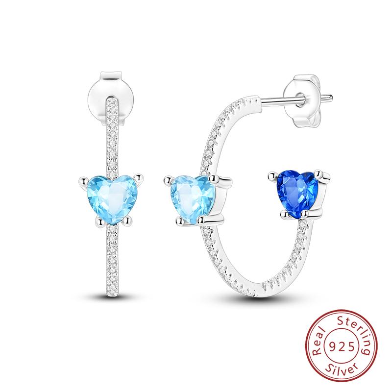 New 925 Silver Hope Rainbow Flower Earrings For Women Sparkling Colored Zircon Star Koi Earrings Fashion Party Jewelry