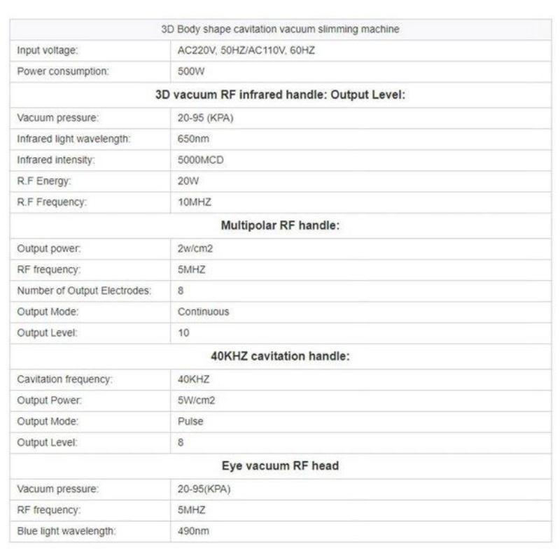 NEW 6 In 1 Ultrasonic 80K Cavitation Radio Frequency RF Face Lifting Weight Loss Slimming Machine Vibration Vacuum Body Massager