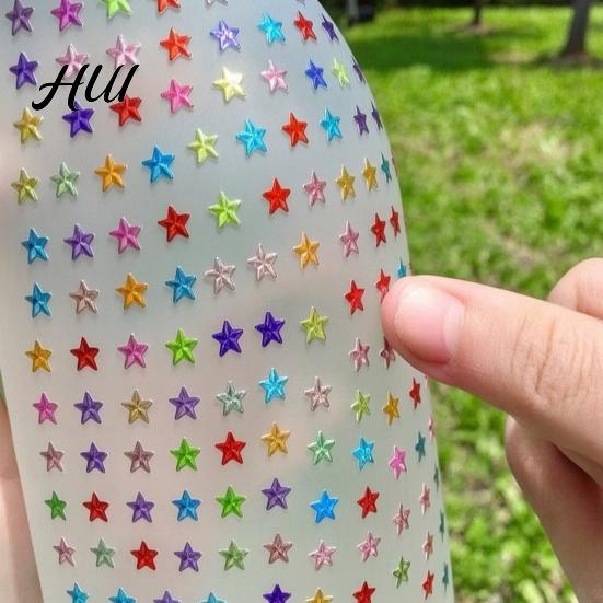 Self-Adhesive Body Jewels Colorful Star Rhinestone Face Stickers Dopamine Makeup Gems for Brightly Colored Music Festival Cheek Decoration Vibrant