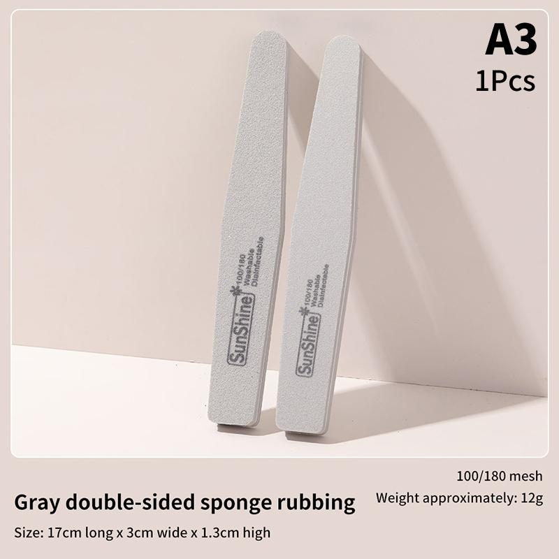 1 шт. смешанная губка для ухода за ногтями, наждачная бумага, пилочка для ногтей, двухсторонние полоски, пилочки для маникюра и дизайна ногтей, прочная мойка