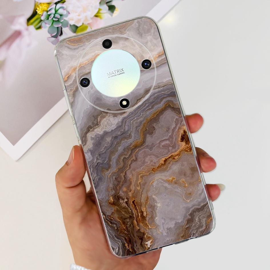 Чехол для Honor X9b 5G ALI-NX1 Популярный Цветок Мягкий Прозрачный Силиконовый TPU Чехол для Honor X9a RMO-NX1 HonorX9 ANY-NX1 Ударопрочный Funda