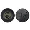 2PCS Mini Digital LCD Thermometer Hygrometer Round Shape Temperature Humidity Meter for Reptile Box