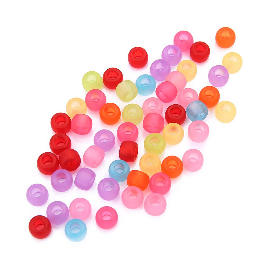 200pcs Round Colorful Acrylic Hair Beads Glow In the Dark for Kids Girls Braids and Women Fashion Hair Accessories