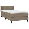 Box Spring Bed with Mattress Taupe 80 X 200 Cm Fabric