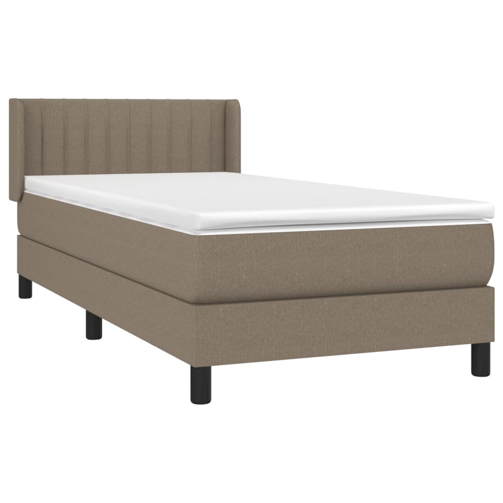 Box Spring Bed with Mattress Taupe 80 x 200 cm Fabric
