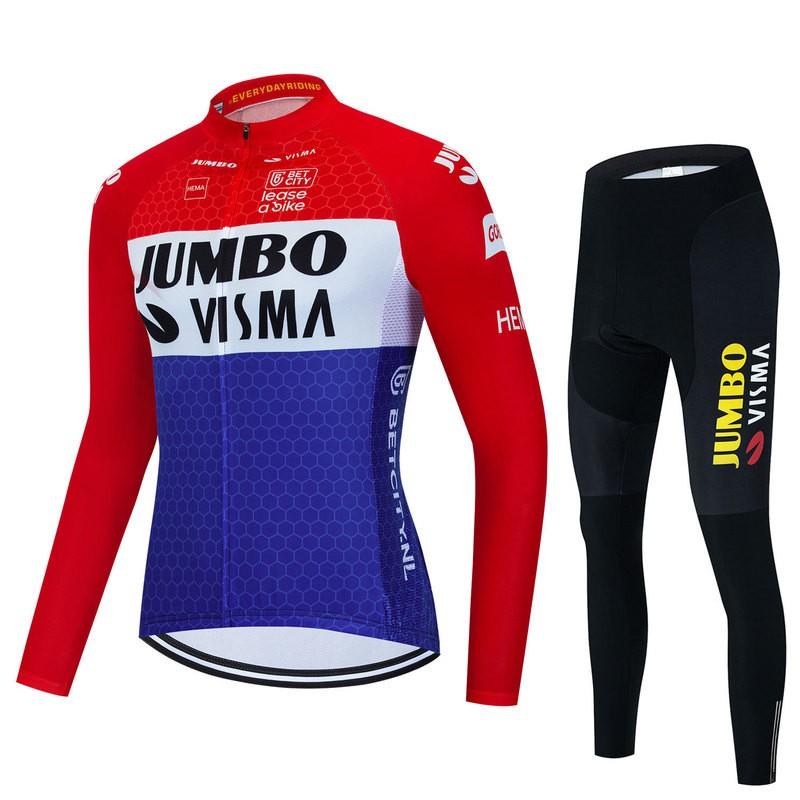 Mens Long Sleeve Cycling Jersey Set Outdoor Mountain Road Bike Performance Apparel