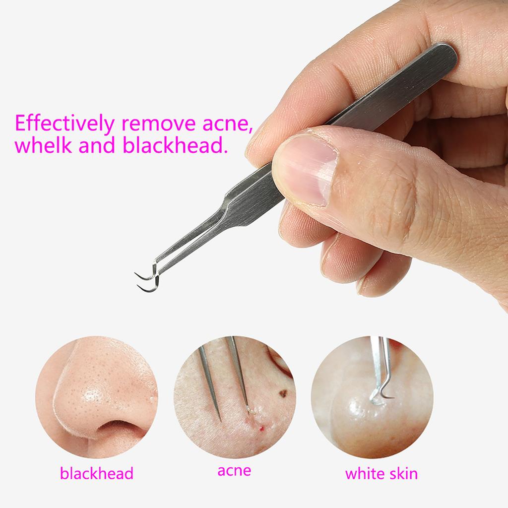 Stainless Steel Acne Blackhead Eliminating Tweezer Beauty Nipper Makeup Cosmetic Tool