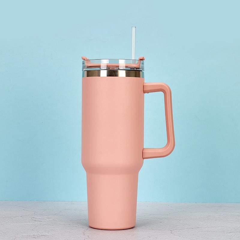 40oz Mug Tumbler With Handle Insulated Tumbler With Lids Straw Stainless Steel Coffee Tumbler Termos Cup