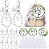 Pack Of 20Sets Pearl Cross Keychain Gifts With Organza Bags For Weddings Baptism Parties Baby Showers Guest Favors