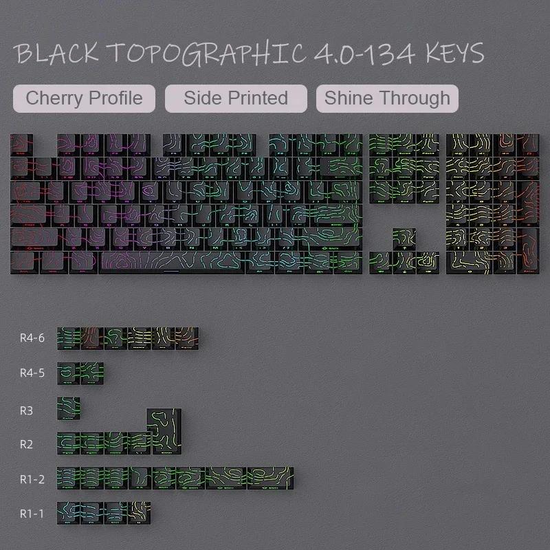 Xiaomi 134 Keys Blue Contour Side Print RGB Backlit Keycaps Double Shot PBT Keycaps Cherry Profile for MX Switches Mechanical Keyboard