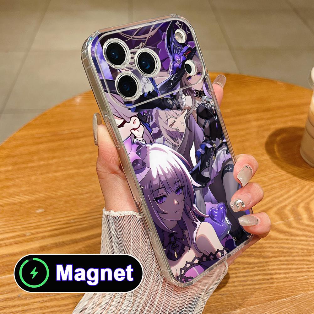 HSR Herta Прозрачный TPU Magsafe Чехол для Мобильного Телефона для iPhone 17 16 15 14 13 12 11 Air Pro Max Plus Mini Цветной Чехол