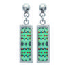 [K5907] - Silver Turquoise 'Cheyennes' Steel Earrings - 33x8 Mm