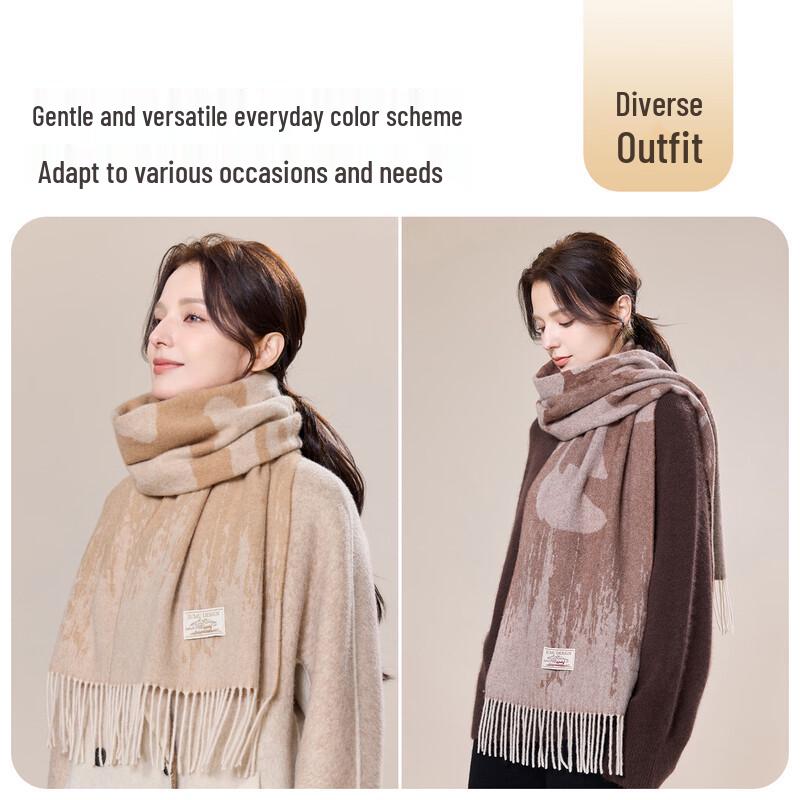JIUMU Women's 100% Pure Wool Scarf & Shawl